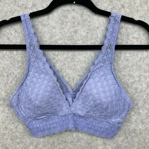 Ambrielle Womens Light Blue Lace Bralette Size Medium Padded thumbnail 1