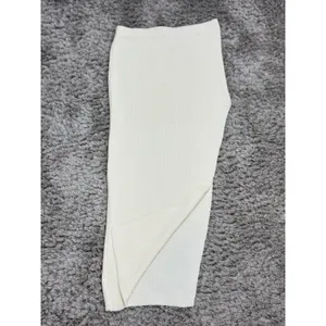 Mimosa Women’s Ivory Ribbed Knit Maxi Skirt Side Slit Stretch Bodycon Size L thumbnail 4