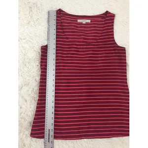 LOFT‎ Red Orange Striped Sleeveless Blouse Size XS thumbnail 3