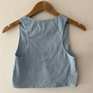 Garage Stella Seamless Plunge Ribbed Baby Blue Tank Top‎ Bralette thumbnail 3