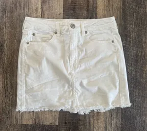 American eagle white jean skirt thumbnail 1
