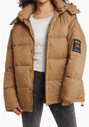 Iets Frans Thermore Insulated Puffer Jacket $124 Fall Winter‎ Cozy Warm Brown thumbnail 1