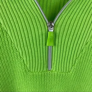 Ralph Lauren Green & Black Quarter Zip Long Sleeve Color block Neon Sweater L thumbnail 4