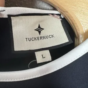 Tuckernuck Tori Racerback Navy Blue Midi‎ Dress Size Large White Trim Sleeveless thumbnail 7