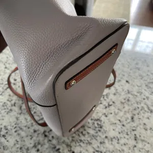 Dooney & Bourke Pebbled Leather Tote Light Pink Purple Brown‎ Trim Shoulder Bag thumbnail 6