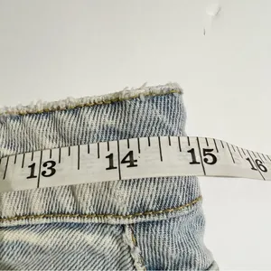 Retrofête Maeve Distressed Denim Mini Skirt Asymmetric Light Wash L thumbnail 7