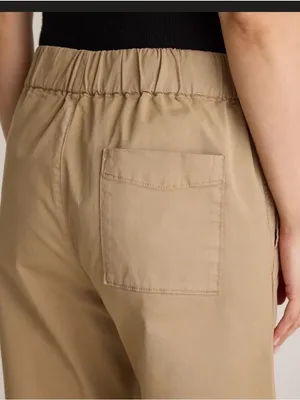 Quince Organic Stretch Cotton‎ Wide Leg Light Khaki Chino Pants Size 8 thumbnail 2