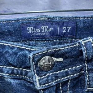 Miss Me Los Angeles Curvy Boot Cut Embellished Beaded Jeans Bling Size 27x29.5 thumbnail 12