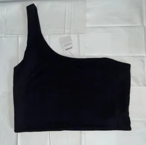 Cotton On One-Shoulder Crop Top Black thumbnail 1