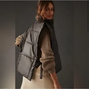 Pilcro By Anthropologie Black Tie‎ Side Packable Puffer Vest One Size thumbnail 2