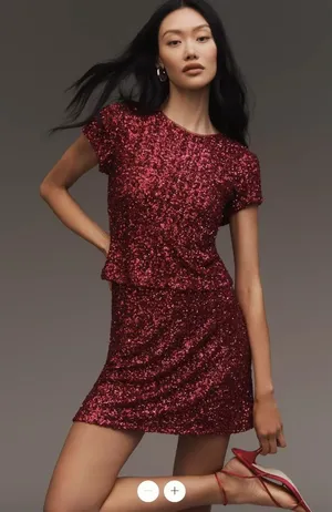 Anthropologie Tilda Sequin Mini Slip Skirt thumbnail 1