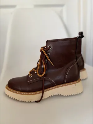 Brown lace up ankle boots thumbnail 2