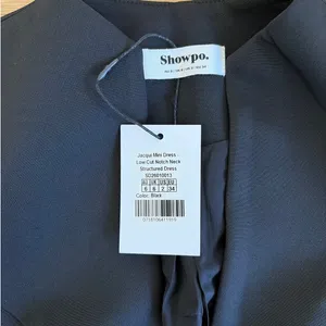 Showpo Mini Dress Low Cut Jacqui Size US 2 Black thumbnail 2