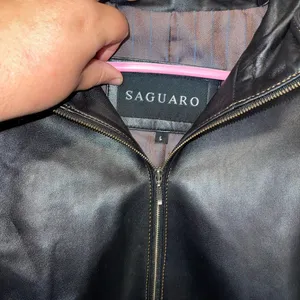 Vintage Faux Leather Women's Black Leather Jacket Size Large Saguaro thumbnail 3