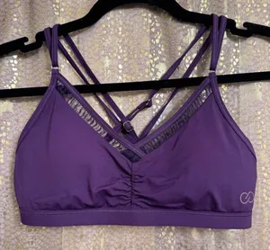Calia By Carrie Underwood Ruched Purple Blackberry Cordial Swim‎ Top Small thumbnail 1