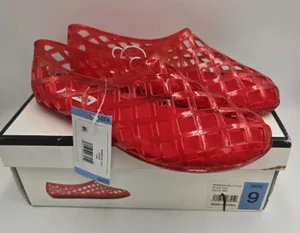 Steve Madden Codi Red Jelly Flats Women’s Size 9 Caged Latice Slip On Shoes NWT thumbnail 1