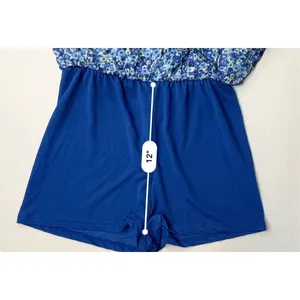 Zara Tiered Blue Floral Off the Shoulder Jumpsuit Romper MEDIUM Preppy‎ Ruffles thumbnail 10