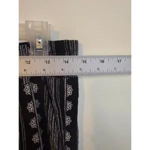 Three Dots Wide Leg Pants Women Small Black Excellent Boho Striped Geometric thumbnail 3