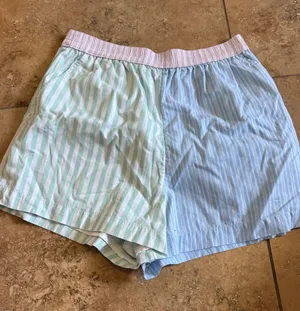 Hollister Pastel Stripe Two-Tone Shorts (Mint & Light Blue) thumbnail 1