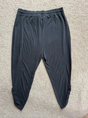 Express Womens Black Sandwashed Ruched Hem Joggers Large Modal Lounge Pants thumbnail 5