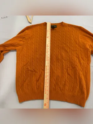 Orvis 100%‎ cashmere cable knit sweater size Large thumbnail 5