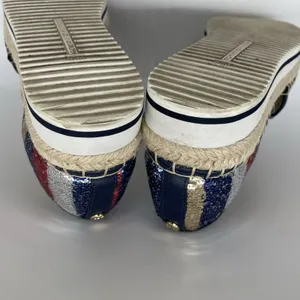 Tommy Hilfiger Womens 6.5 Shoes Flats Corliss 2‎ American Flag Sequin Espadrille thumbnail 10