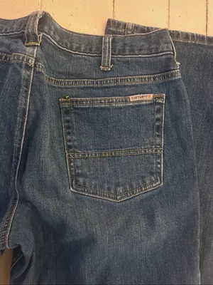 Carhartt Women's Dark Blue Bootcut Denim Jeans thumbnail 2