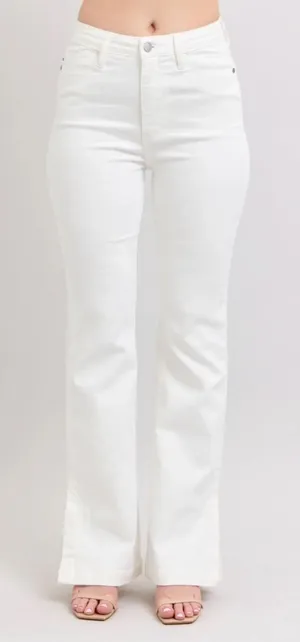 Judy Blue High Waist Garment Dyed White Side Slit Slim Bootcut NWT size 15/32‎ thumbnail 1