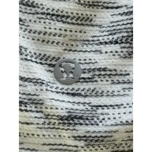 Lululemon Get Set L/S Top Womens M‎ Tiger Space Dye Black & White Open Back thumbnail 5