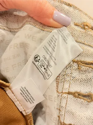 NWT We The Free Good Luck Mid Rise Barrel Acid-Wash Denim Jeans Off-White Sz 24 thumbnail 14