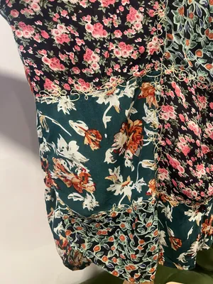 Vintage Women Floral Patchwork Blouse m Size L thumbnail 10