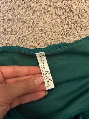 Lucy in the Sky Ruched One Shoulder Dress in Green thumbnail 4