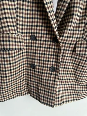 Rails Chelsea Plaid Blazer In Cafe Check thumbnail 5