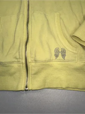 VTG Victoria's Secret Supermodel Essentials Bling Angel Wings Sweat Set Yellow L thumbnail 3