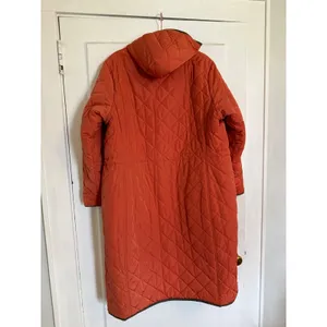 Universal Standard Reversible‎ Quilted Long Coat Brown Orange Hooded Parka Small thumbnail 7