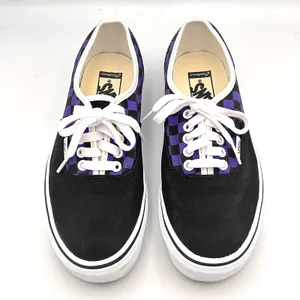 Vans Customs Shoes Womens 8.5 Mens 7 Black Purple Low Top Checkerboard Sneakers thumbnail 4