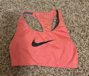 Nike Sports Bra Pink Size Small No Pads Pullover Center Swoosh Dri Fit Racerback thumbnail 1