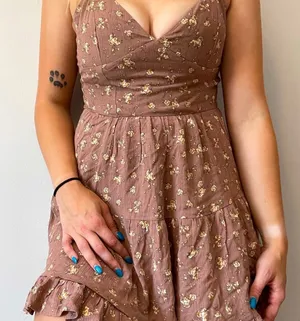 Garage Brown Floral Dress thumbnail 1