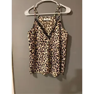 DO+BE Satin Lace Cheetah Print Tank Top Size Small thumbnail 2