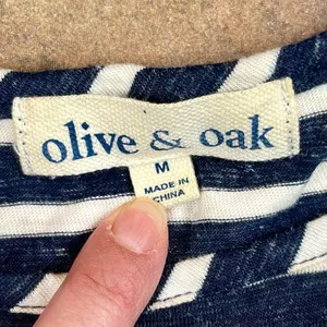 Olive & Oak Stripe Long Sleeve Cropped Top Medium thumbnail 7