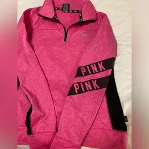 Victoria's‎ Secret Pink Ultimate 1/4 Zip Pullover Jacket Pink Black Small thumbnail 8