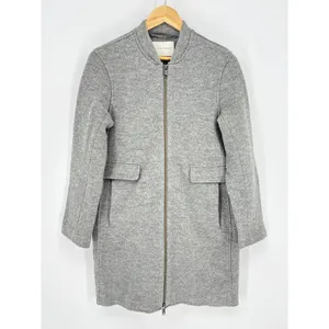 Aritzia Babaton Bonamici 100% Wool Gray Zip Coat Jacket‎ Size Small Minimalist thumbnail 2