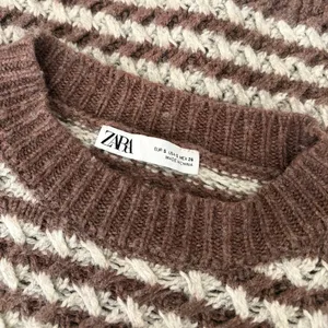 ZARA Wool Chunky Knit Oversized Sweater Brown Grey Stripes‎ Pullover Knit Small thumbnail 12