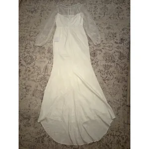 Lulus Immaculate Romance White Sheer Organza Long Sleeve Maxi Dress Small Bridal thumbnail 6