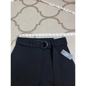 Express Super High Rise Cargo Trousers Black Belted Tapered Ankle Pants Size 4 thumbnail 4