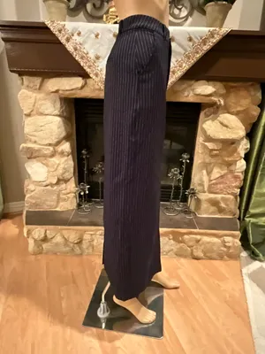 Pinstripe Maxi Dark Navy Skirt thumbnail 11