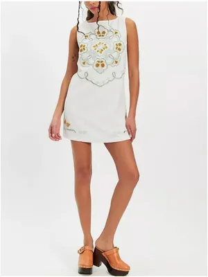 FREE PEOPLE NWT Electric Garden Mini Dress / Ivory Combo thumbnail 7