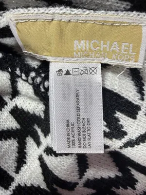 Michael Kors MK Logo Beanie Hat Black White Monogram Knit Winter Cap thumbnail 6