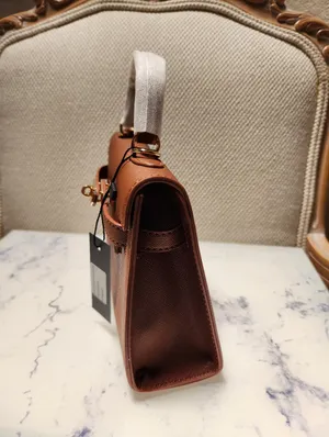 Brown Top Handle Flap Bag with Adjustable Crossbody Strap thumbnail 5