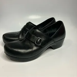 Dansko black leather‎ clog shoes size 40 thumbnail 3